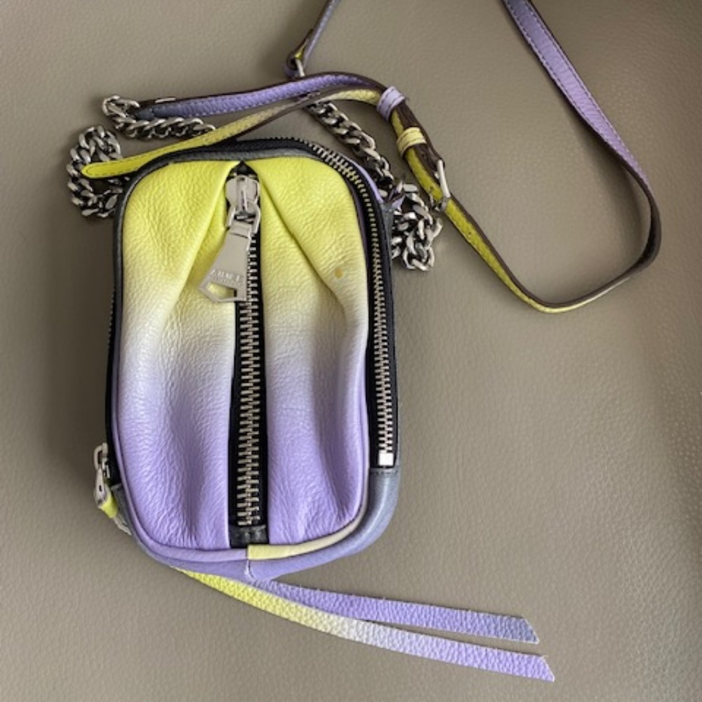 Aimee Kestenberg Tabitha RFID crossbody purse Reef Ombre lime purple leather